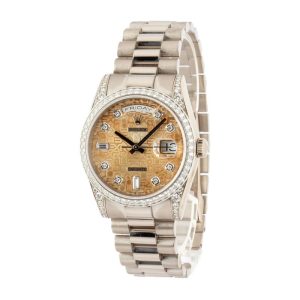 Clone Day Date Platin Arabic Dial Watch - Image 3
