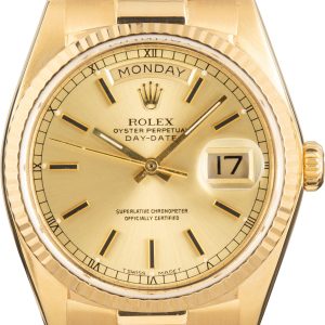 Luxury Rolex Day-Date 18K Gold Watch Genuine Elegance