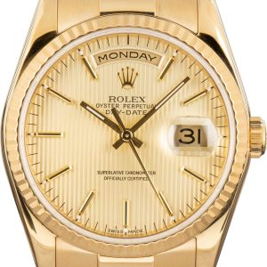 Rolex Day-Date Retail: 18K Yellow Gold, Diamond Bezel, Self-Winding