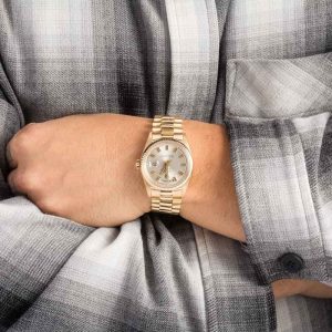 Rolex Date Date Luxury Replica Watch 41mm Silver Case - Image 5